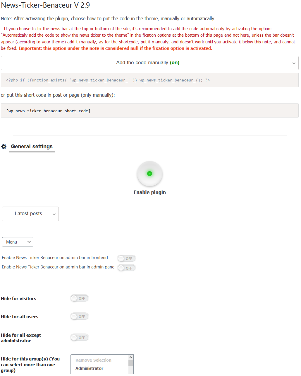 Options page admin panel-1