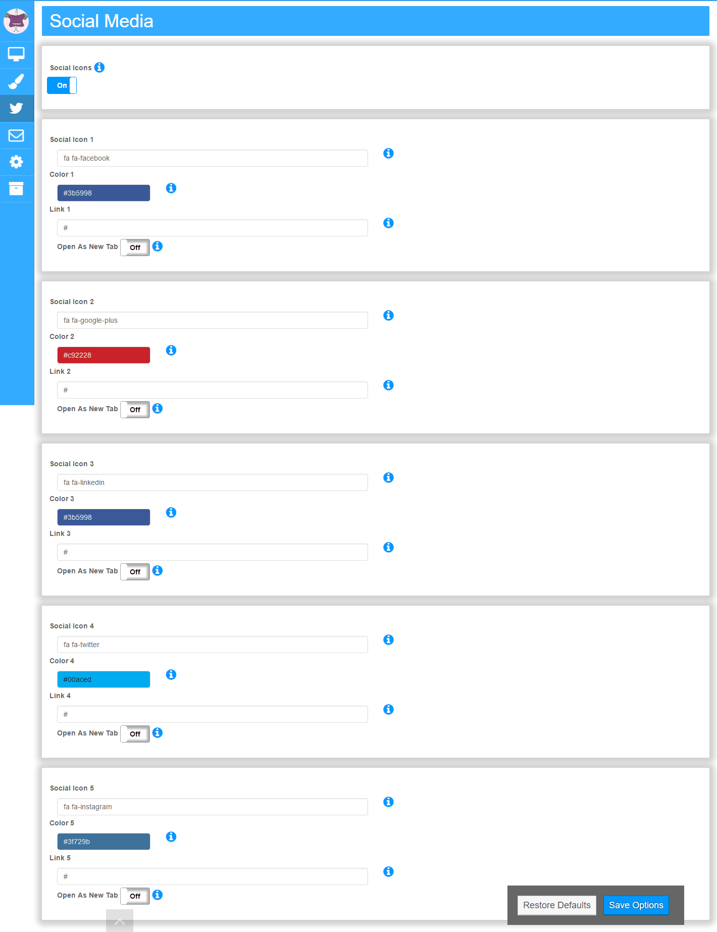 Subscriber API Form Options Settings