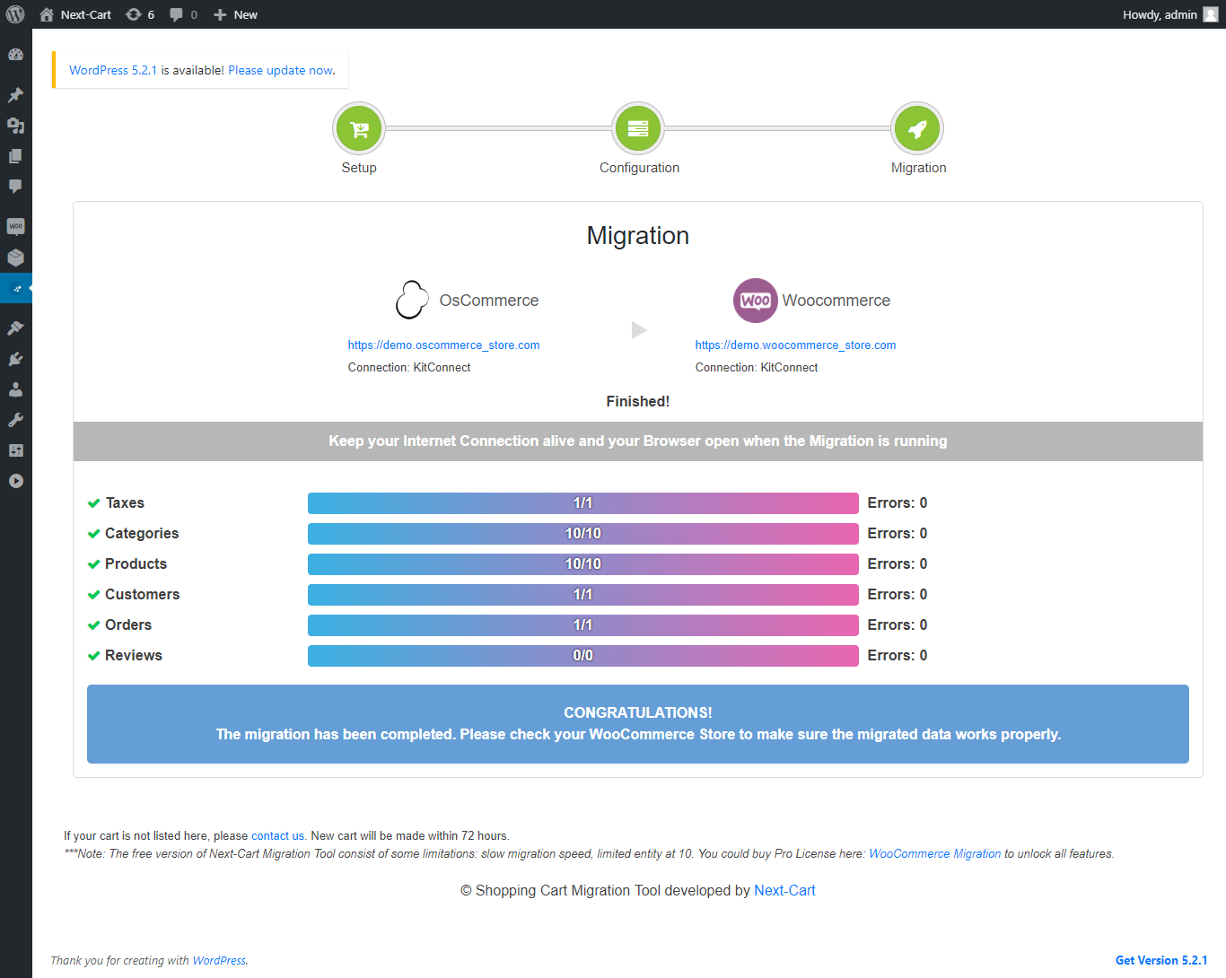 Completed Migration