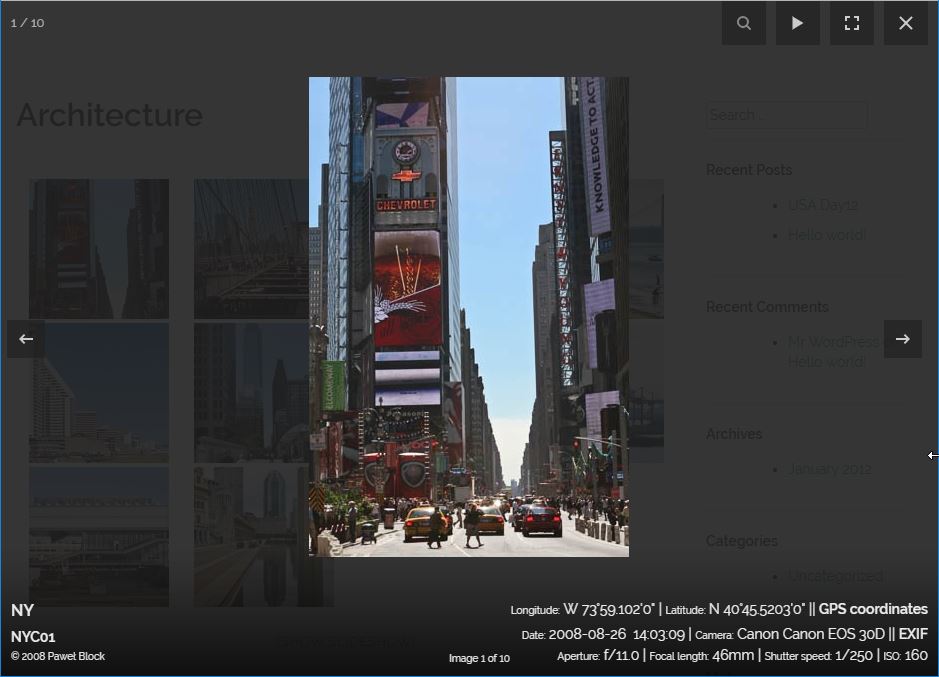 <p>Photo preview with Fancybox 3 Lightbox.</p>