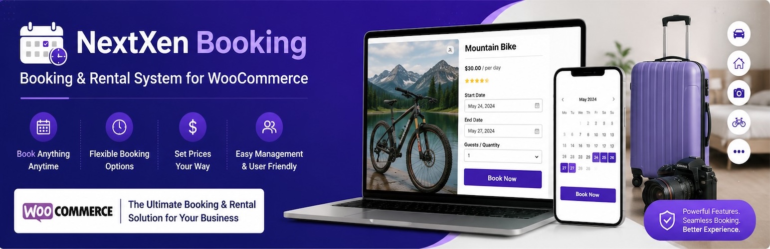 NextXen Booking – Booking &amp; Rental System for WooCommerce
