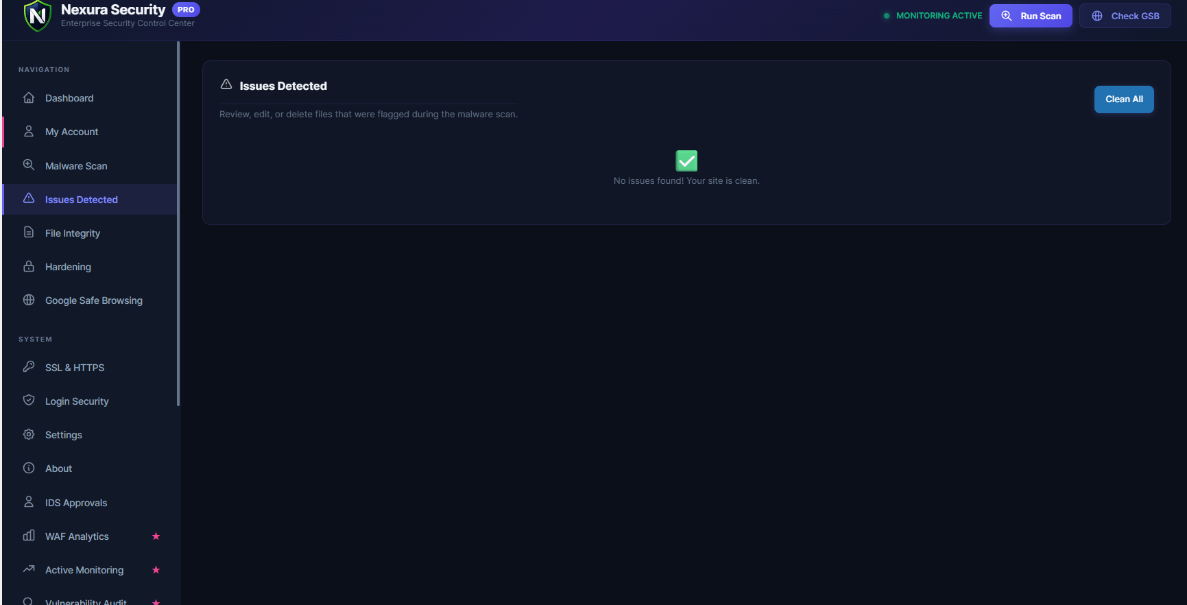 Security Hardening — One-click hardening options to lock down your WordPress site in seconds.