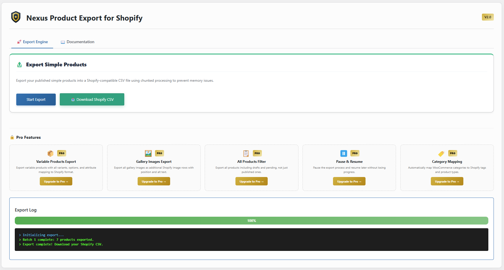 Documentation tab with step-by-step guide.
