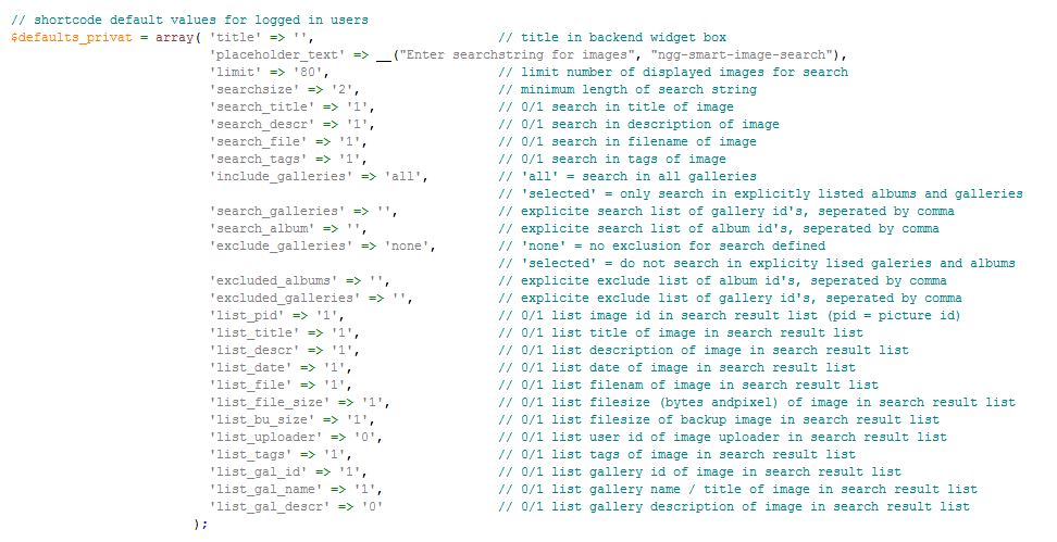 shortcode default parameters for logged in users