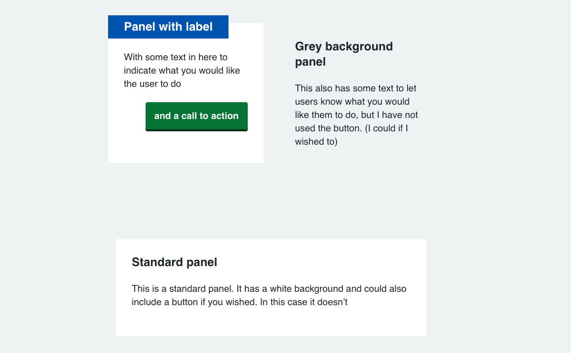 Panels - Text blocks with title sections to separate your content out cleanly