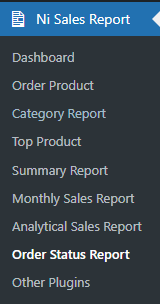 Sales report menu