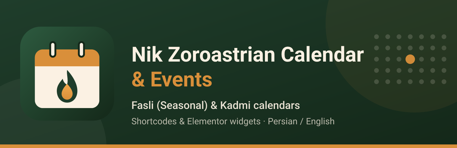 WordPress 外掛 Nik Zoroastrian Calendar & Events 的封面圖片