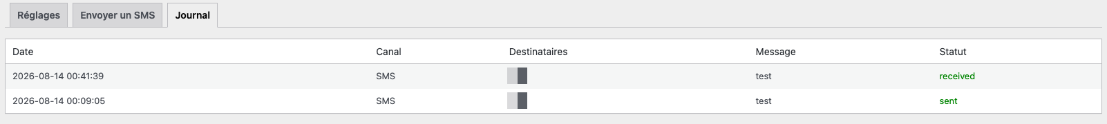 Send log with real-time delivery statuses (via the delivery webhook).