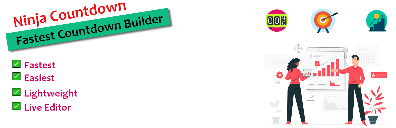 WordPress 外掛 Ninja Countdown | Fastest Countdown Builder 的封面圖片。