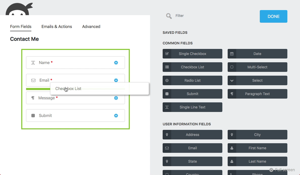 Ninja Forms – The Contact Form Builder That Grows With You Screenshot