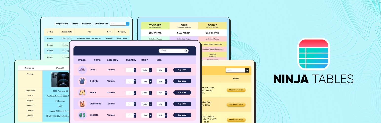 data modern ui table styles