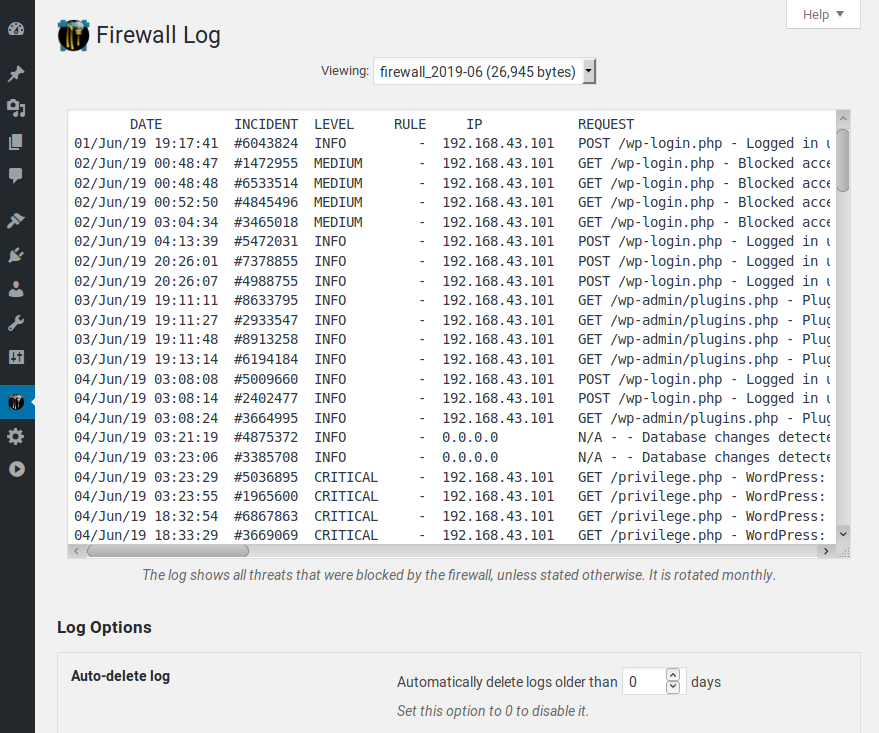 Firewall Log.