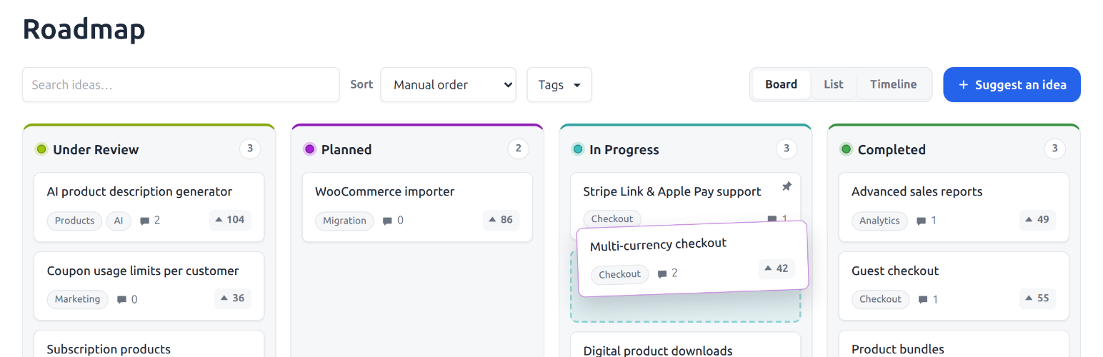NiroRoadmap – Public Product Roadmap &amp; Kanban Board