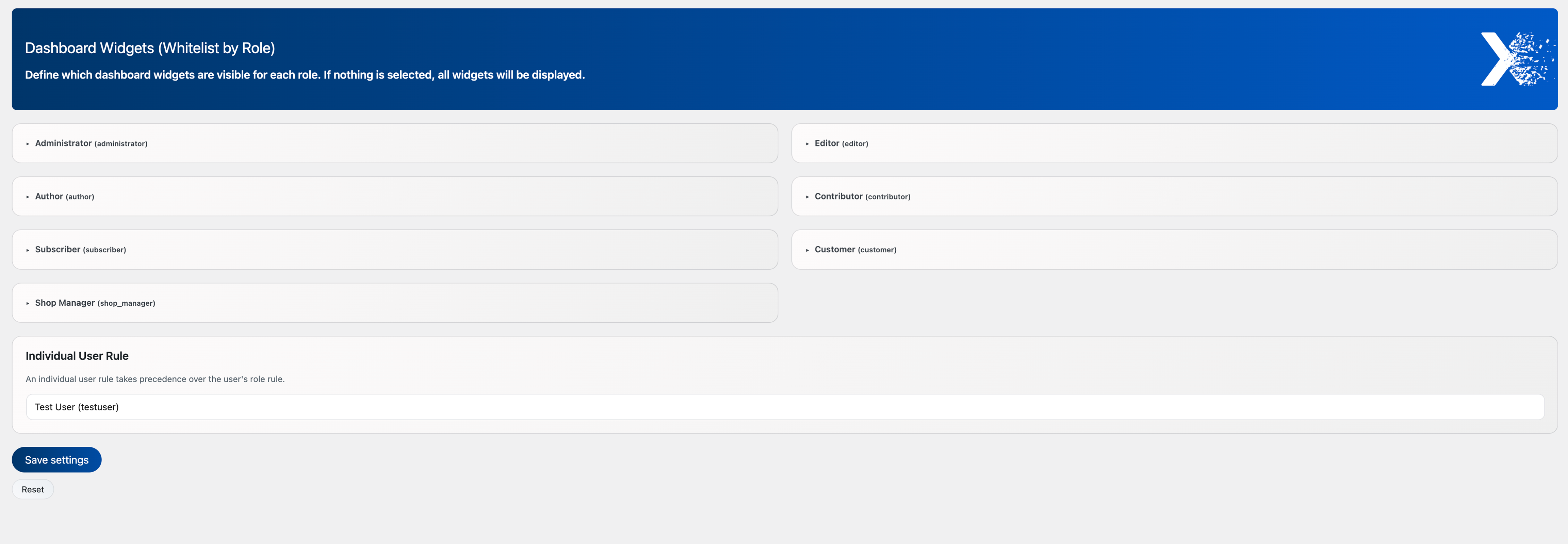Menu visibility controls and drag-and-drop menu ordering