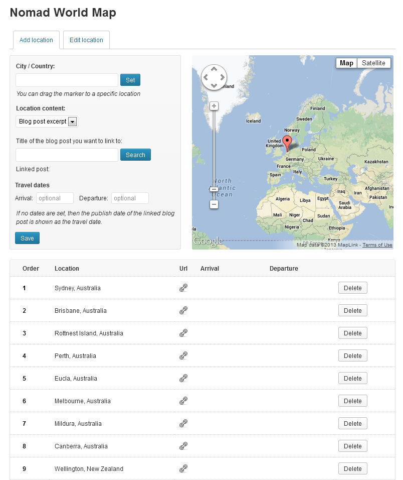 The route editor