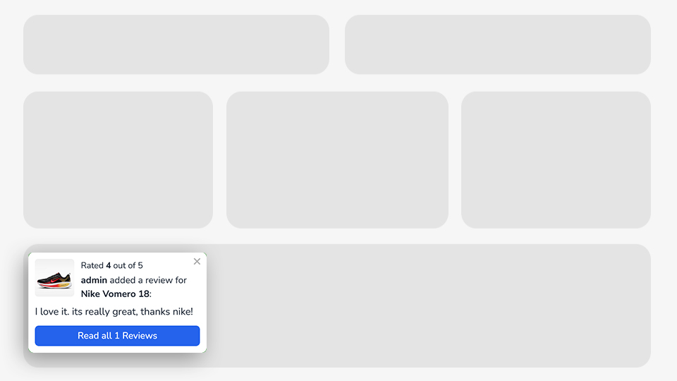a Product Review Floating Side Box that was created with Notifal and you can import it to your website from our library.