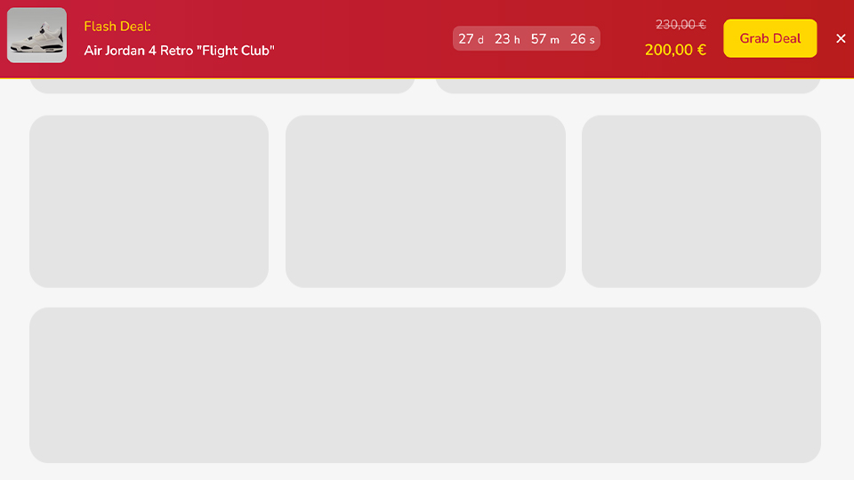 a Discounted Products Flaoting Bar that was created with Notifal and you can import it to your website from our library.