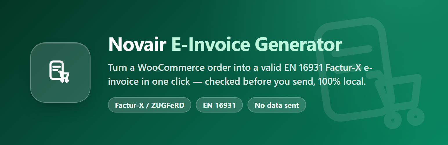 Novair E-Invoice Generator for Factur-X and WooCommerce