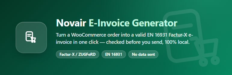 Novair E-Invoice Generator for Factur-X and WooCommerce preview
