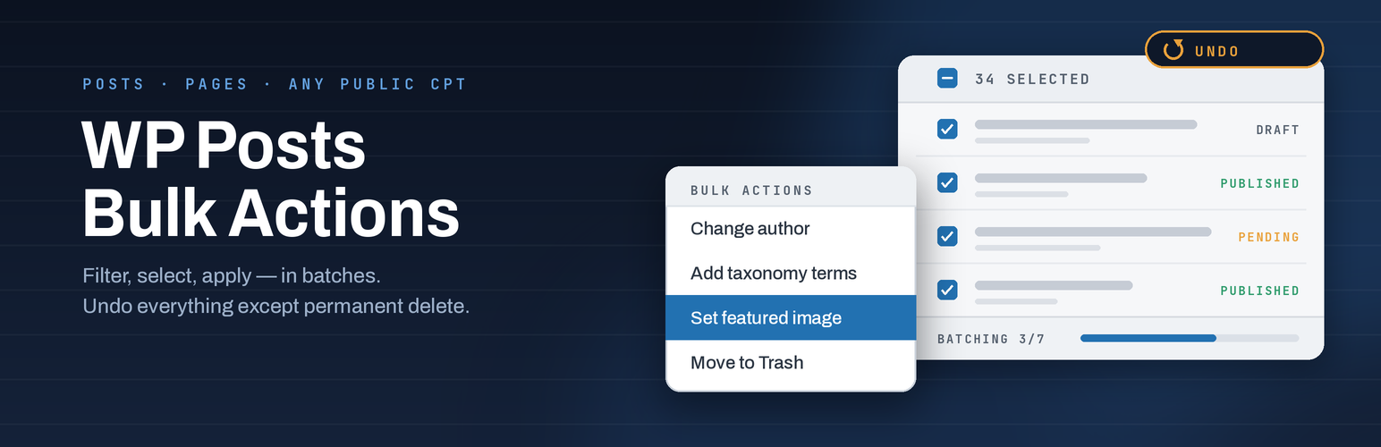 NP posts bulk actions