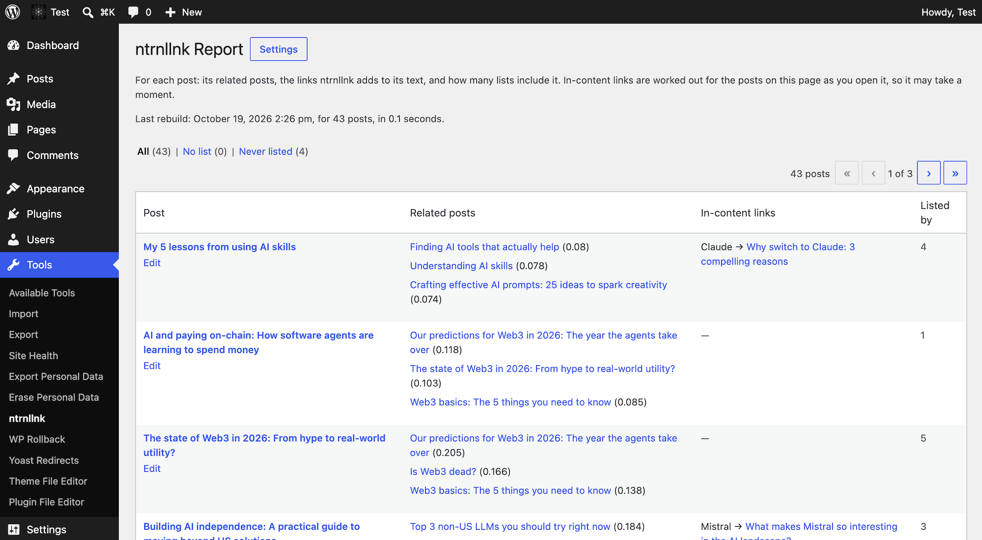 Report view