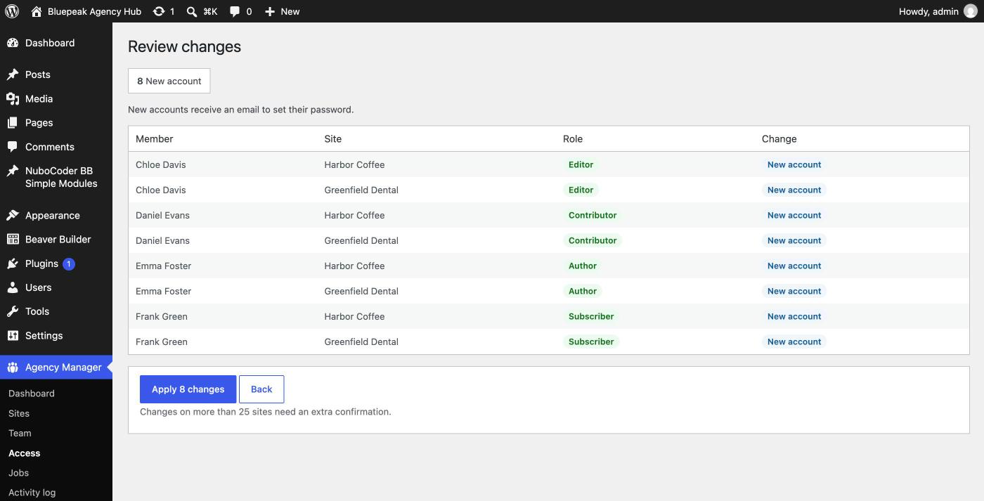 Review the exact changes before anything is sent.