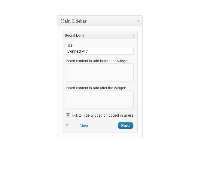 <strong>Widget Settings</strong> - Widget Settings in the Wordpress Administration Area