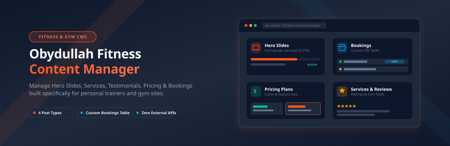 Obydullah Fitness Content Manager preview