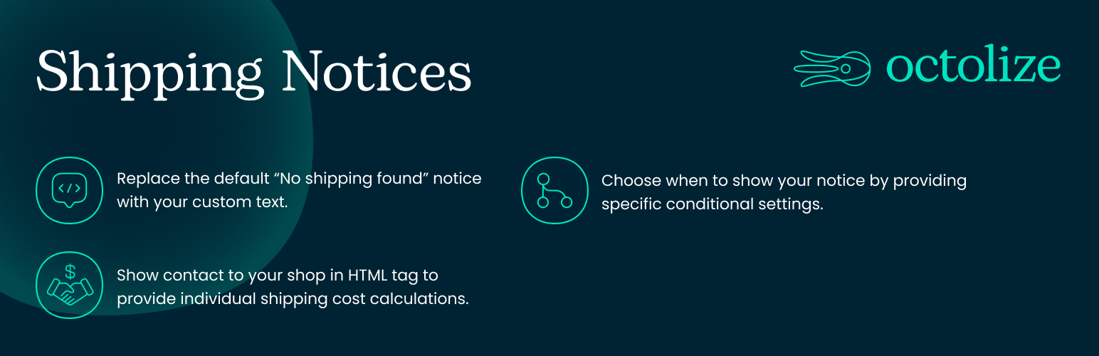 WordPress 外掛 Shipping Notices and No shipping options found info for WooCommerce 的封面圖片。
