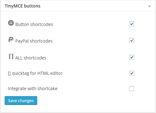 oik options - Buttons