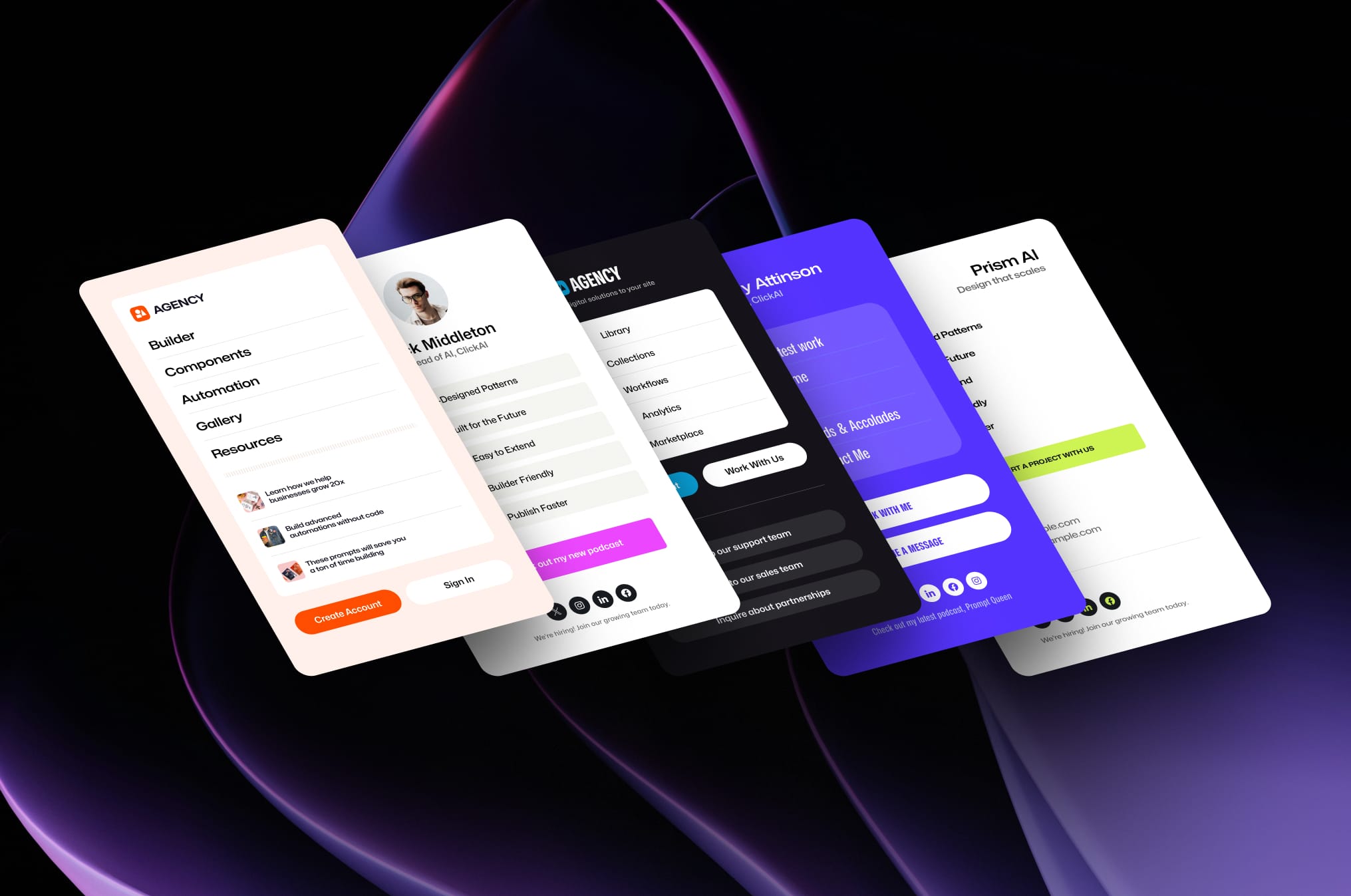 Install the free Ollie theme to access beautiful pre-designed mobile menu patterns.