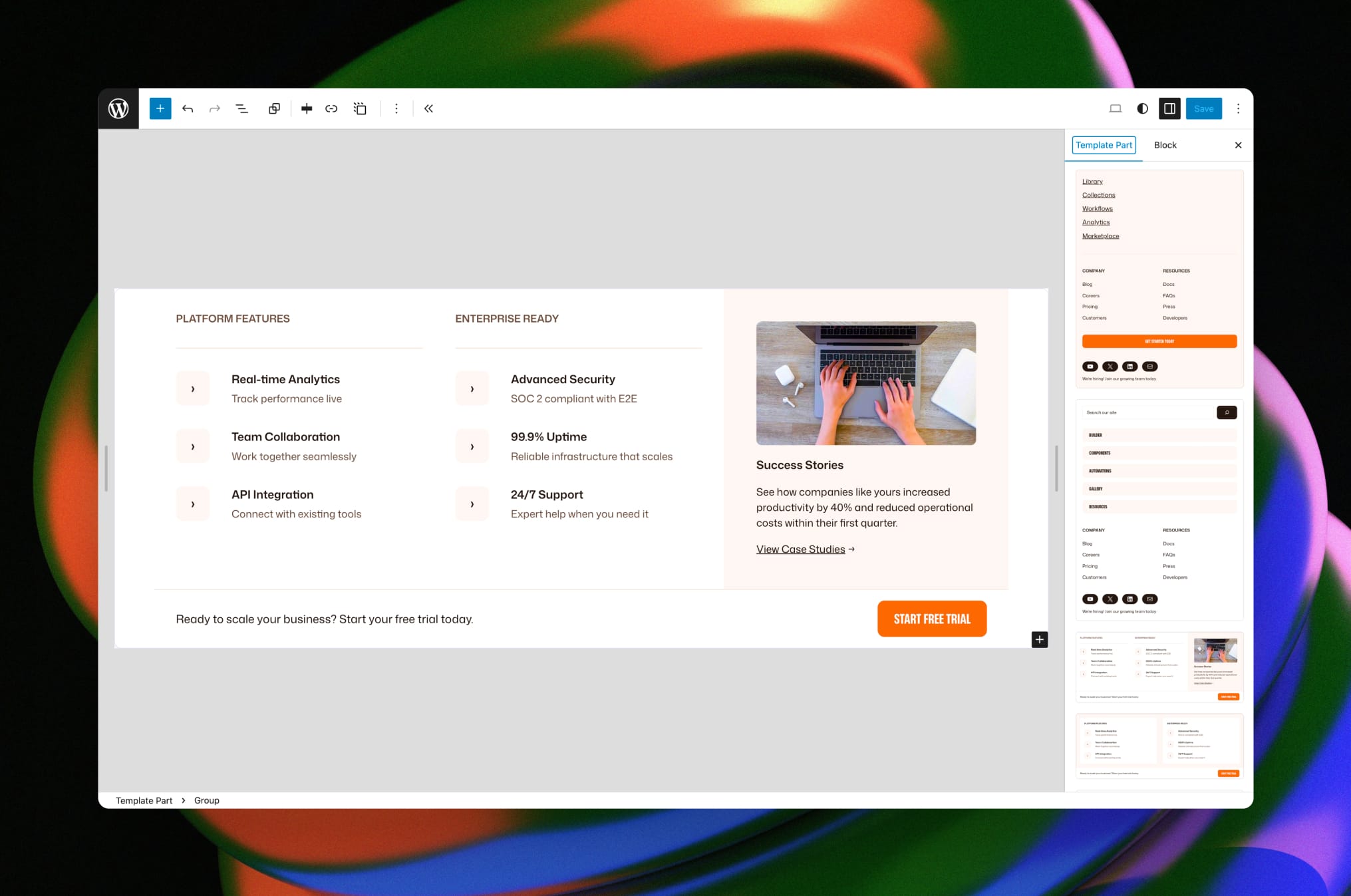 Browse and select from professionally-designed menu patterns in Ollie's pattern library.