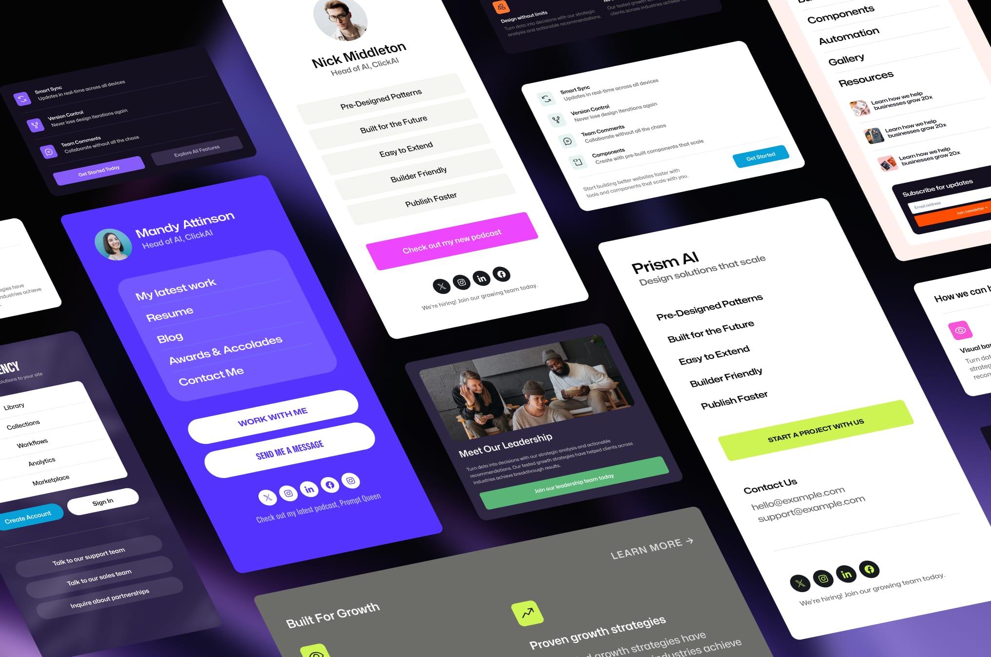 Design any style of navigation - from simple dropdowns to complex mega menus with rich content.