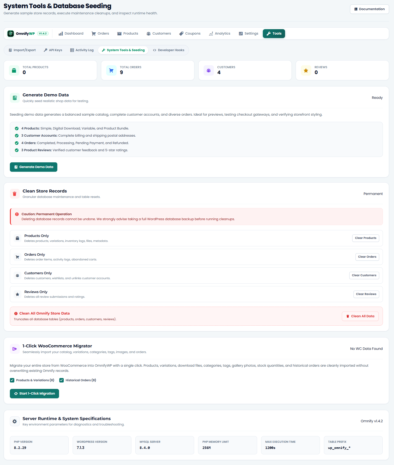 Modern Elessi-style single product page with 3-column conversion layout, vertical gallery, color swatches, trust badges, and instant checkout.