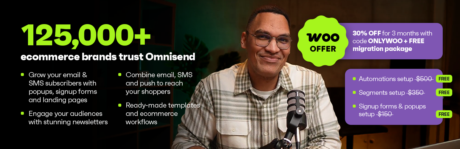 WordPress 外掛 Email Marketing for WooCommerce by Omnisend 的封面圖片。