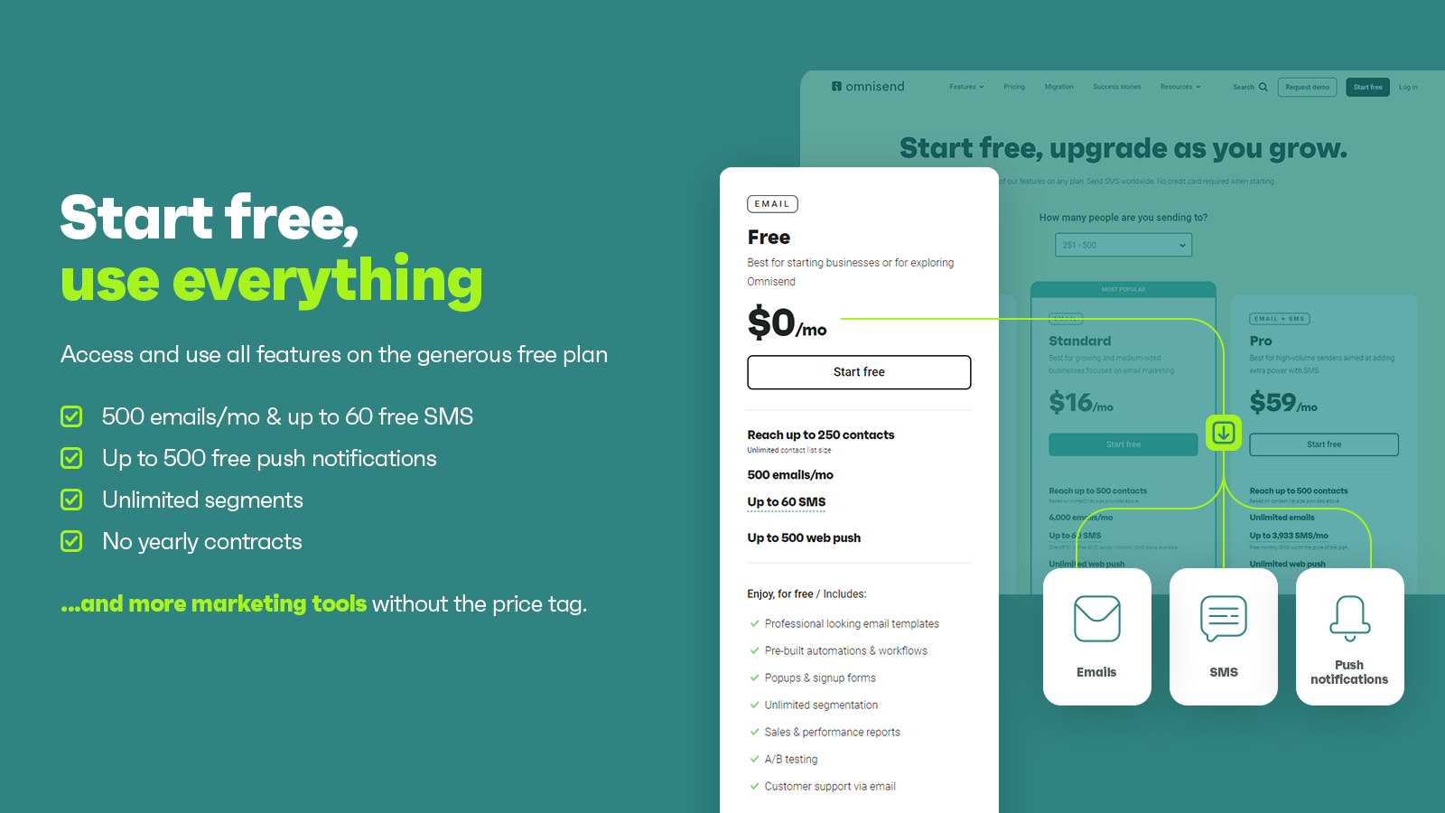 Access all features on the generous free-forever plan