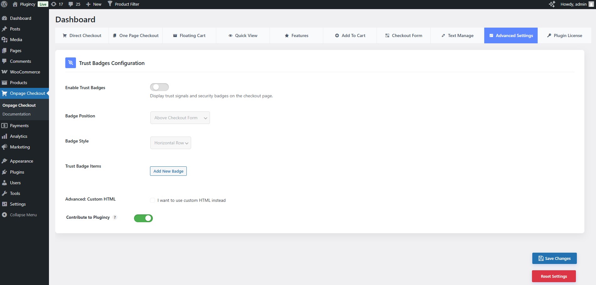 Settings - Advanced Settings