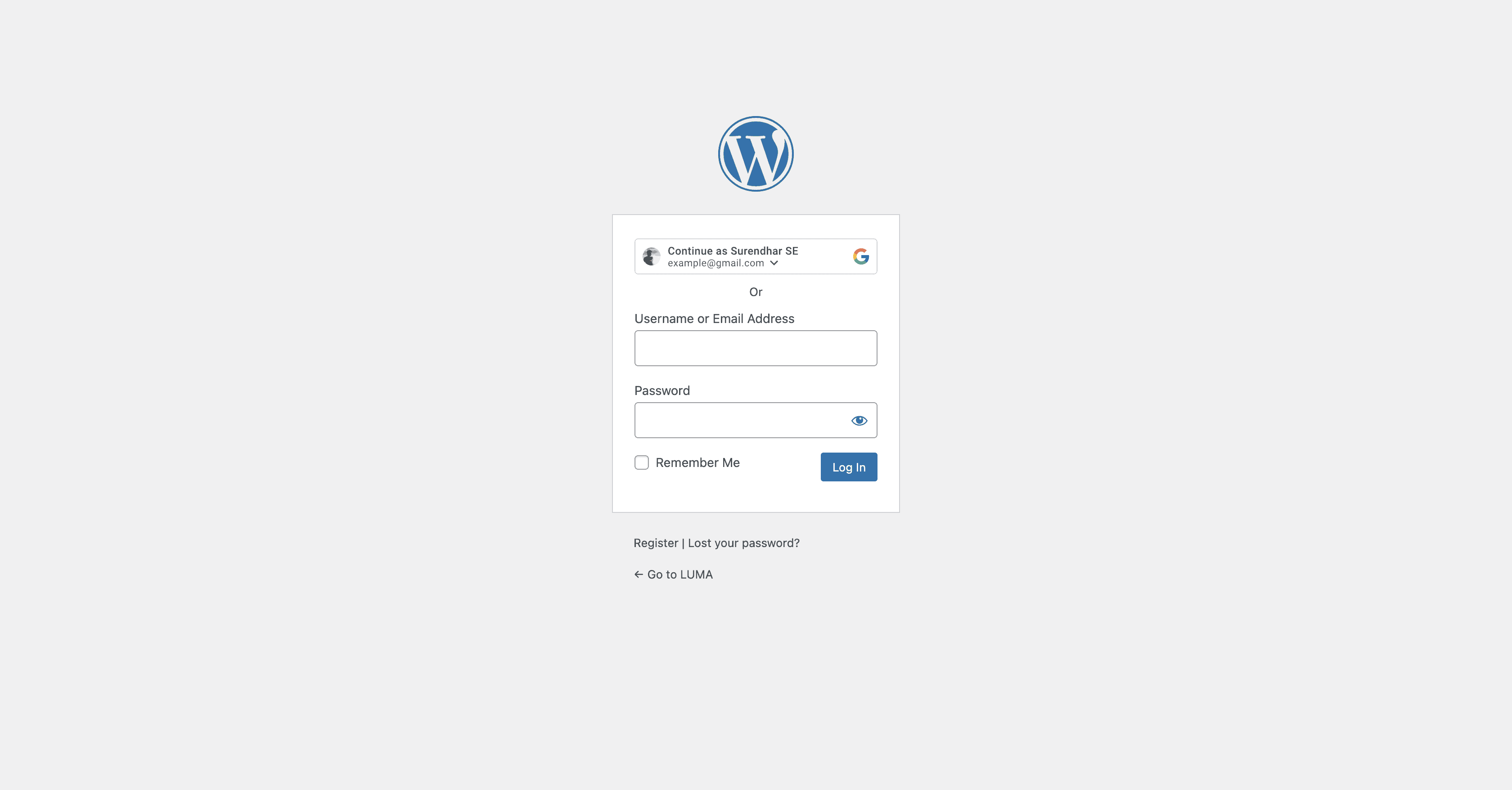 WP-Login Page