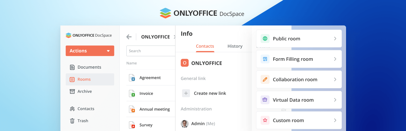 WordPress 外掛 ONLYOFFICE DocSpace 的封面圖片。