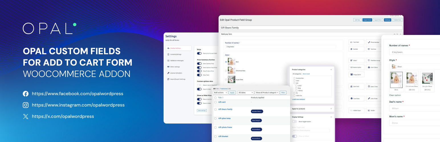 Opal Woo Custom Product Variation