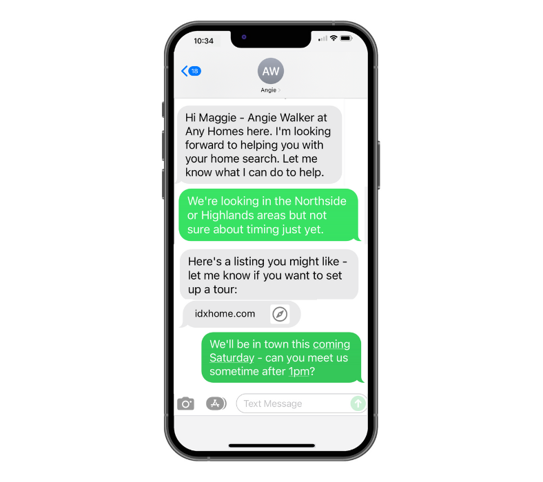 Marketing Automation - Text message drip campaign with automated listing recommendations and market reports