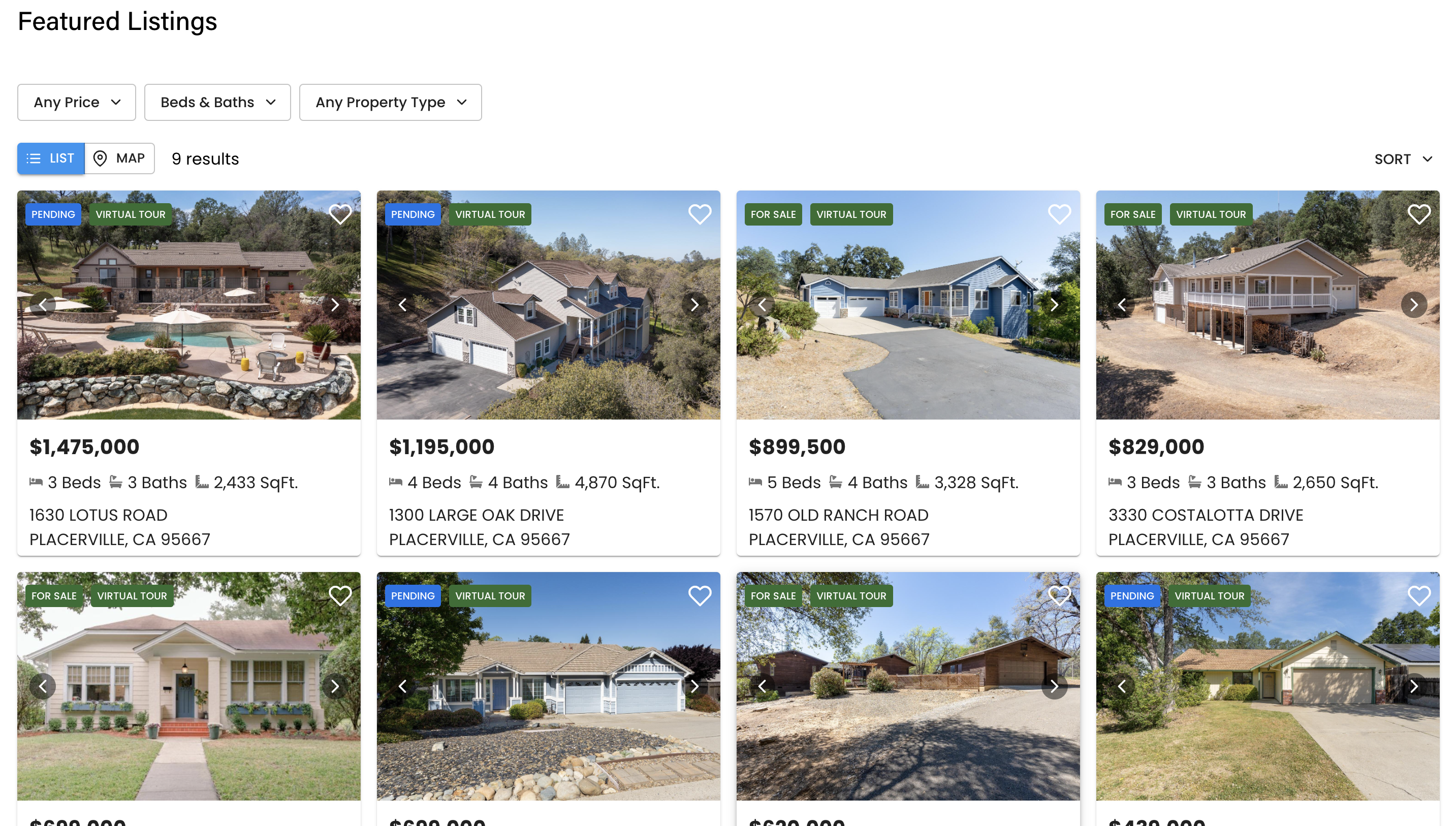 Your own active and sold listings (or those of your brokerage office) are featured on dedicated pages and in gallery widgets you can place anywhere on your site