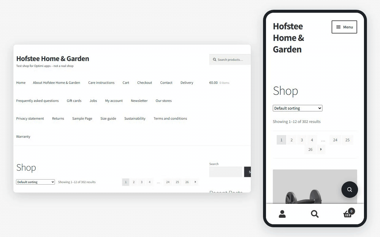 Products while visitors type. In the Optimi search box, styled like your store.