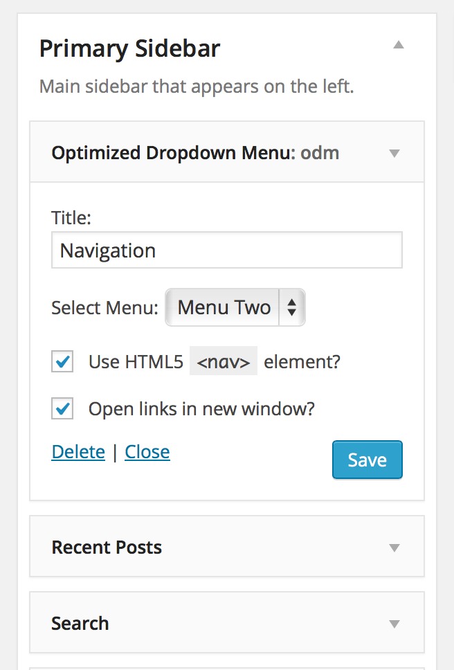 Optimized Dropdown Menus