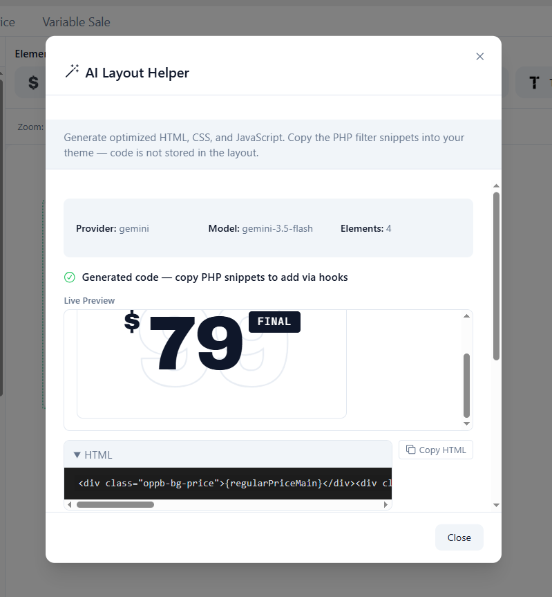AI Layout Helper - Generate code for layout and see your designs in real-time