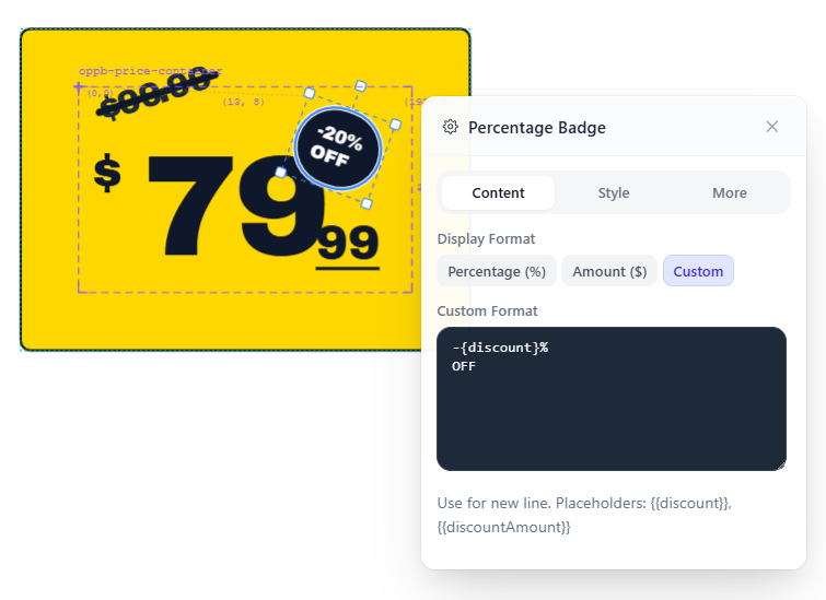 Percentage Badge - Canvas element
