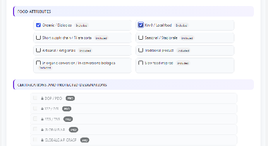 Product – add food-specific attributes.