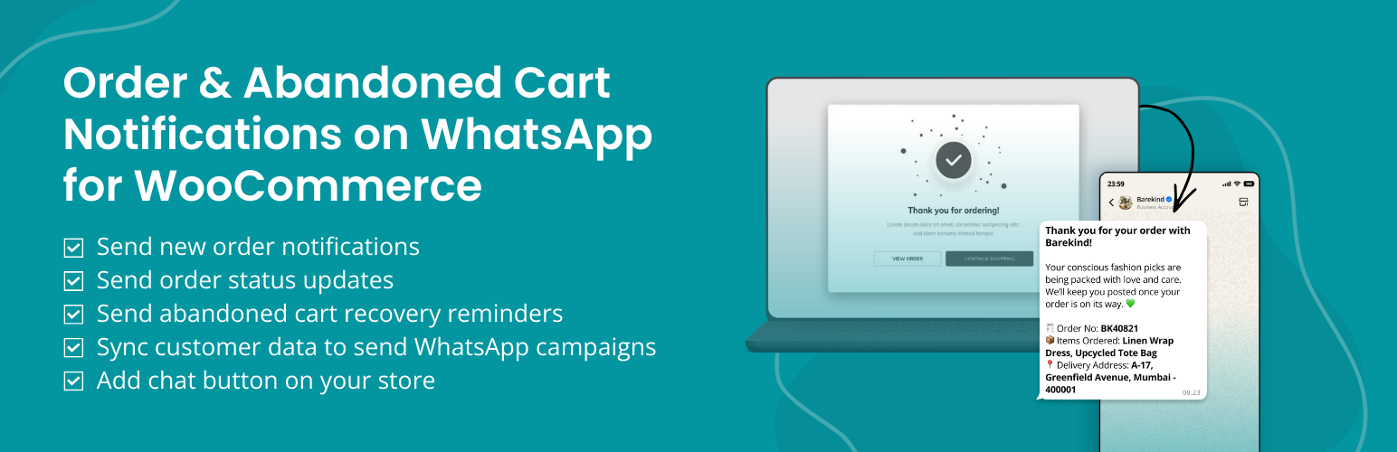 Order & Abandoned Cart Notifications for WooCommerce