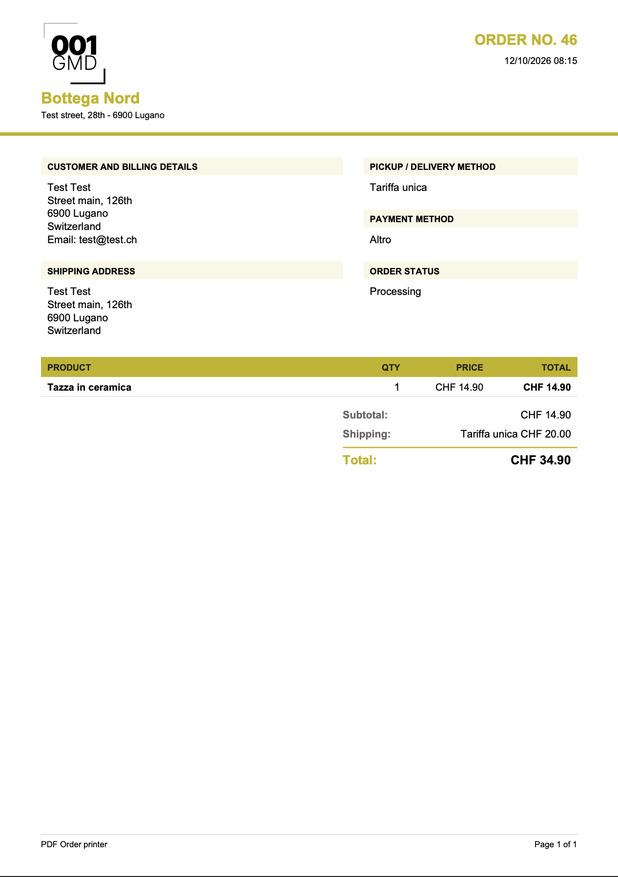 Example of the generated A4 PDF.