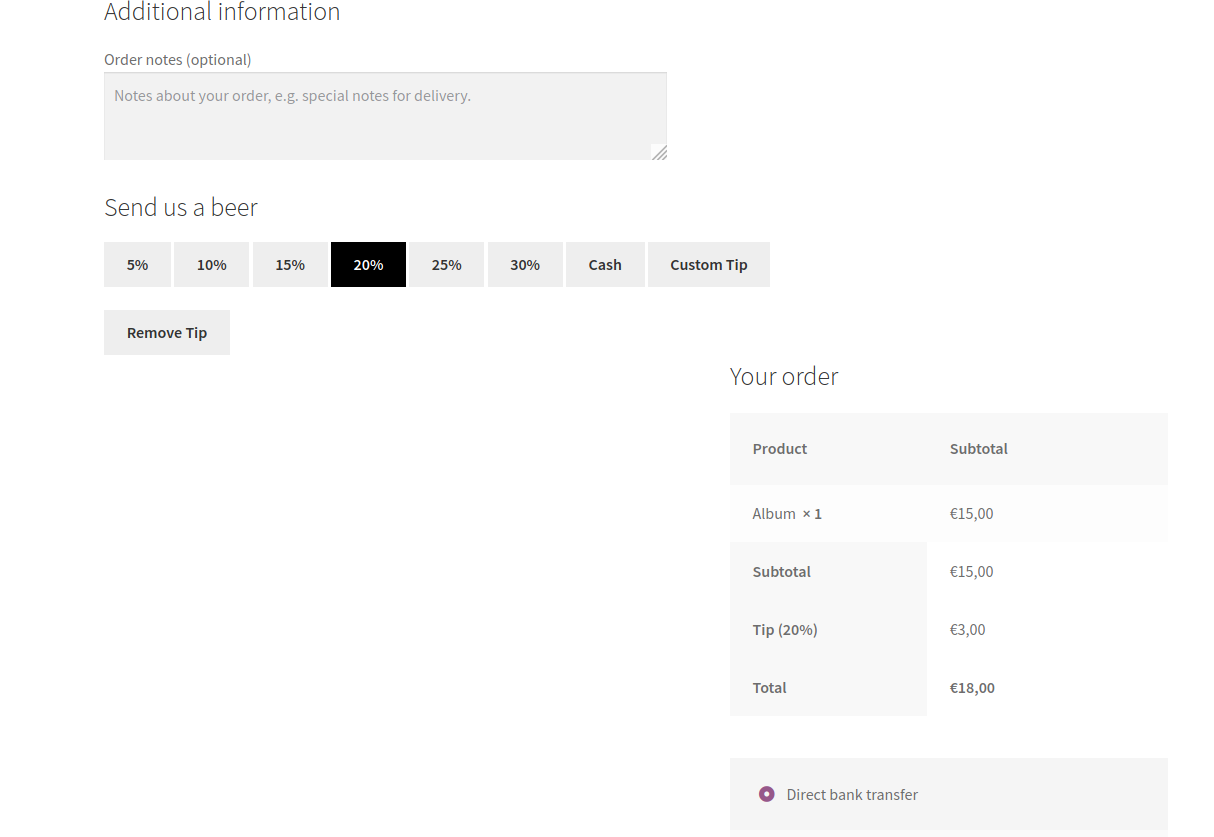 How to Add a Tip at the Checkout in WooCommerce - Orderable